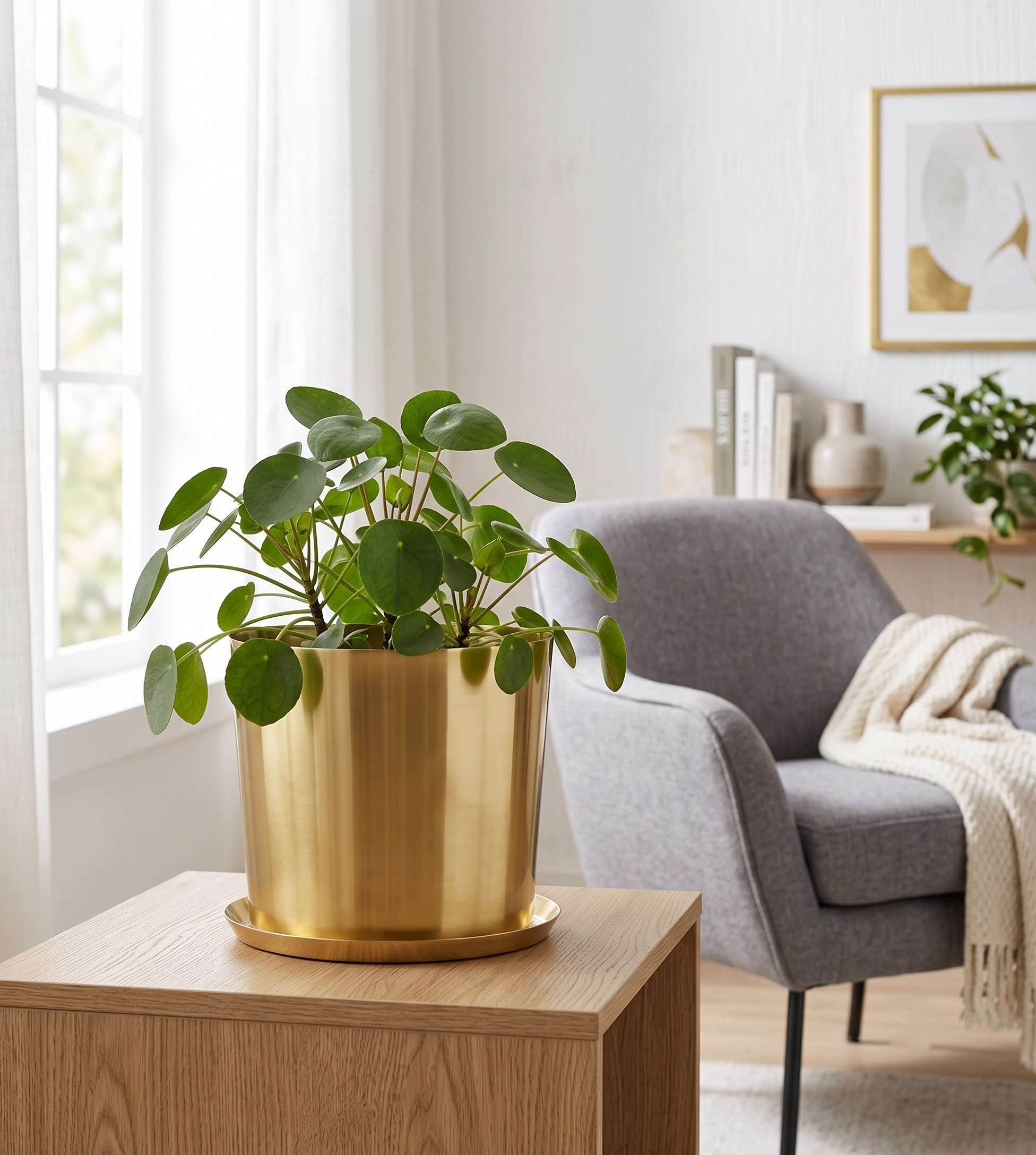 Tash Metal Planter, Large - Gold