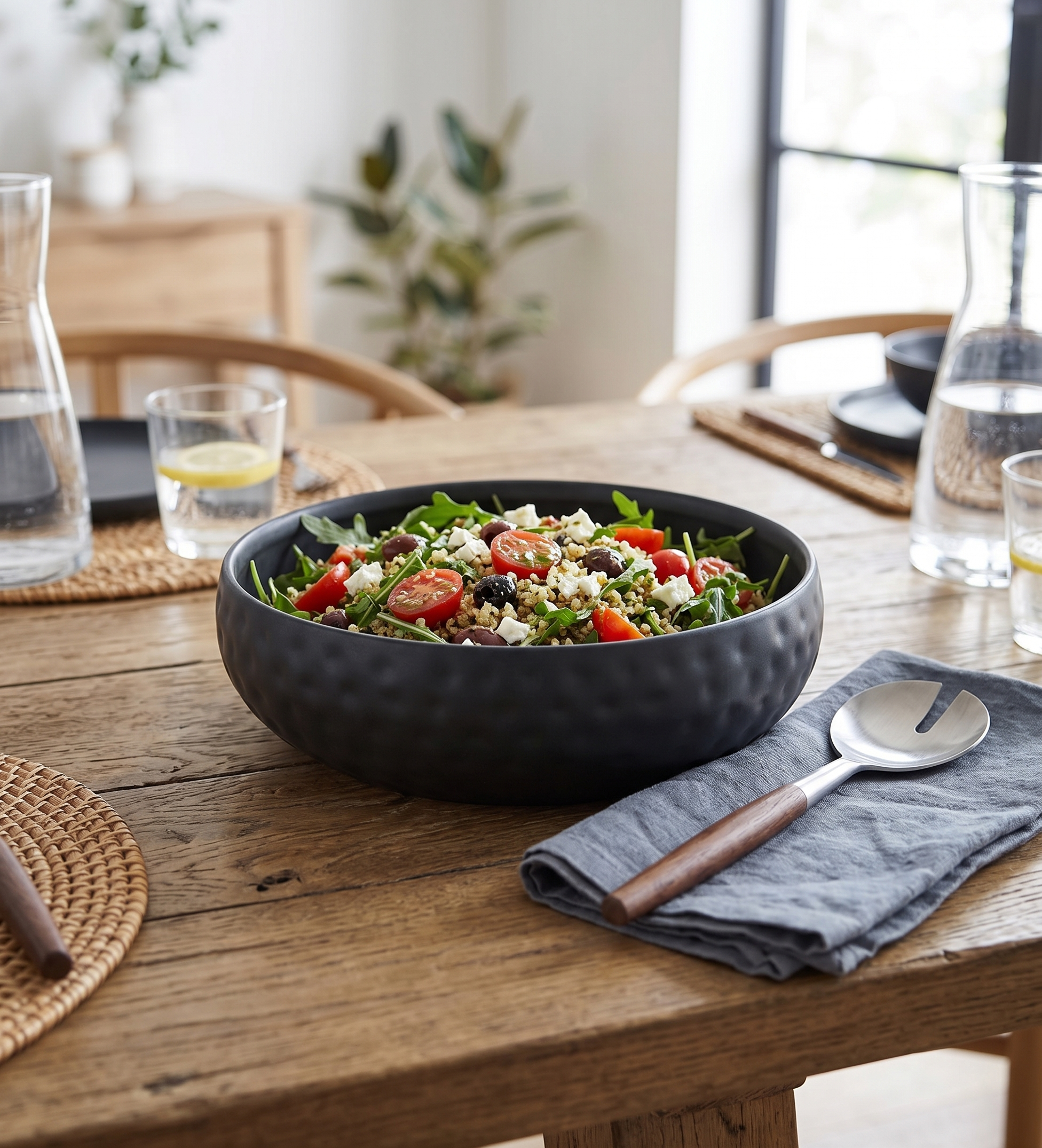 Velis Metal Serving Bowl - Black