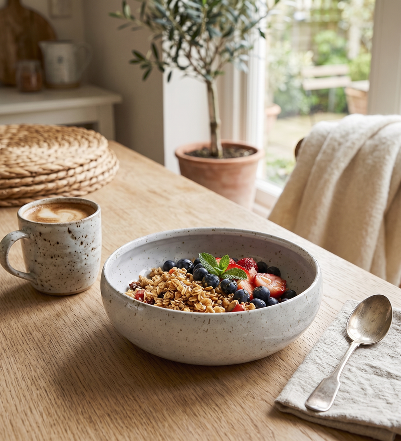 Elora Metal Serving Bowl - White