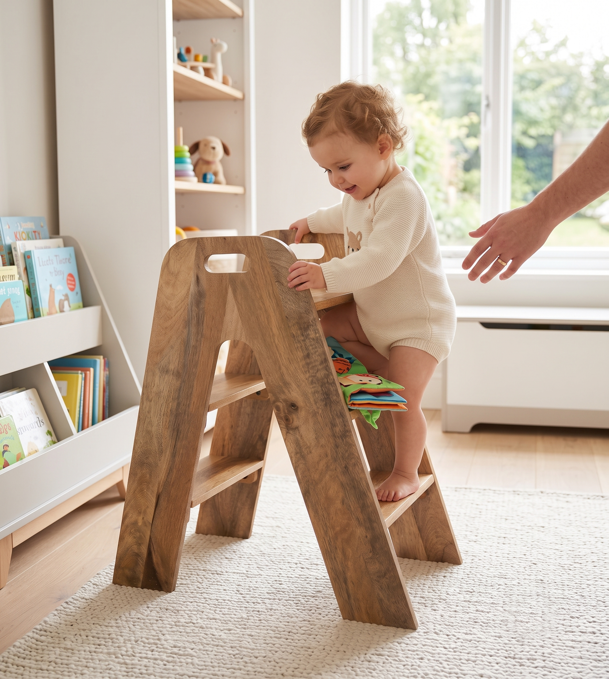 Lyro Wooden Step Ladder, Large - Natural