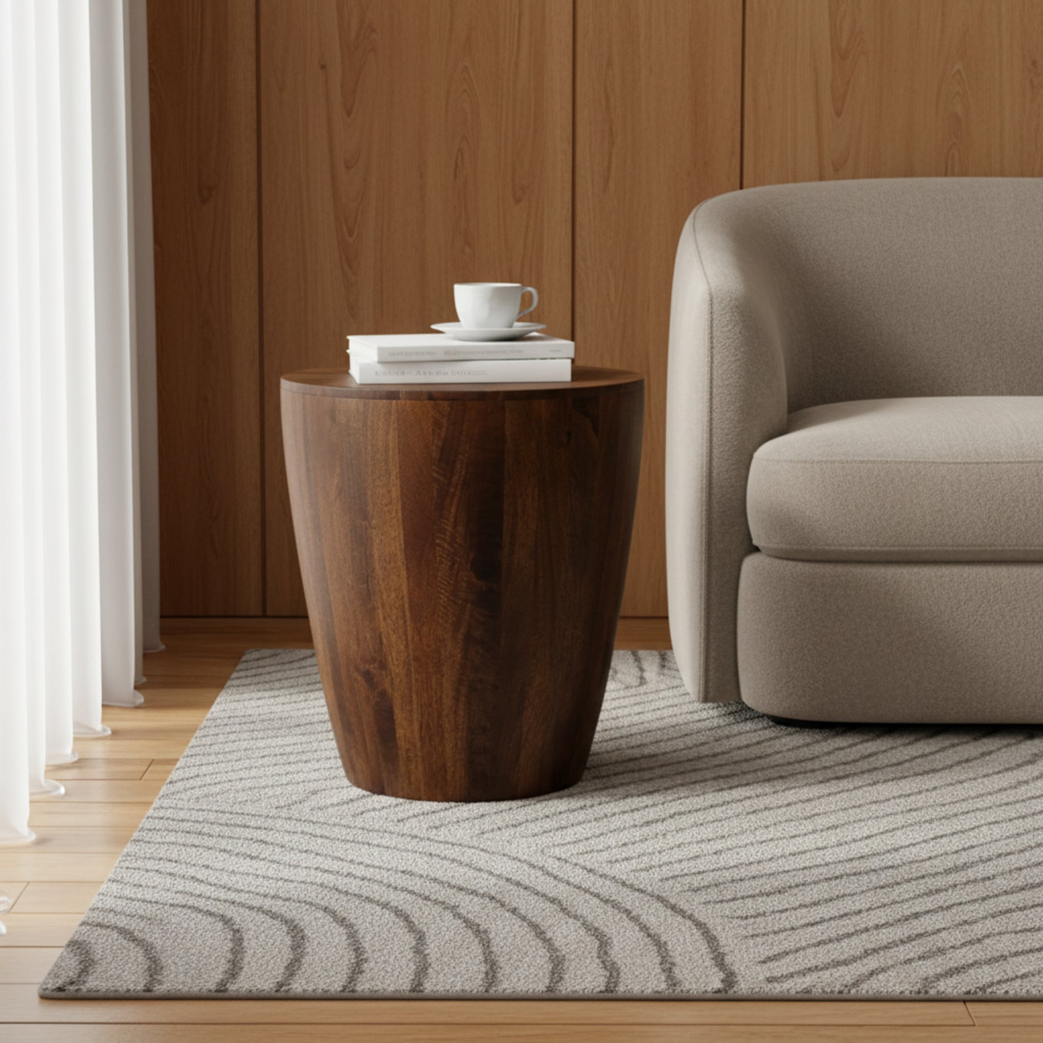 Solid Wood Side Table - Natural