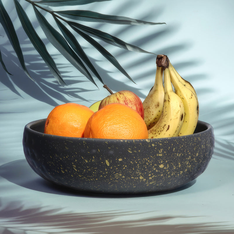 Elora Metal Serving Bowl - Black