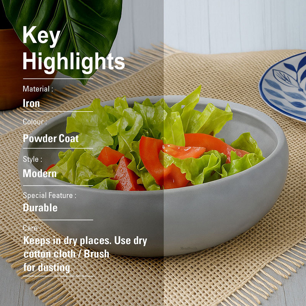 Metal Multipurpose Serving And Décor Bowl For Kitchen & Home Organizer for Fruits, Vegetables & Snacks Pack Of One