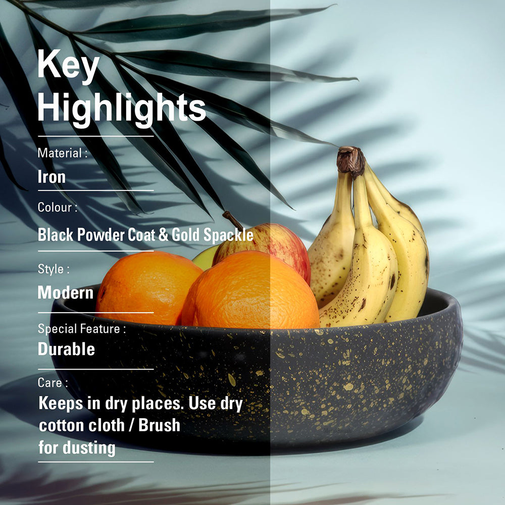 Metal Multipurpose Serving And Décor Bowl For Kitchen & Home Organizer for Fruits, Vegetables & Snacks Pack Of One