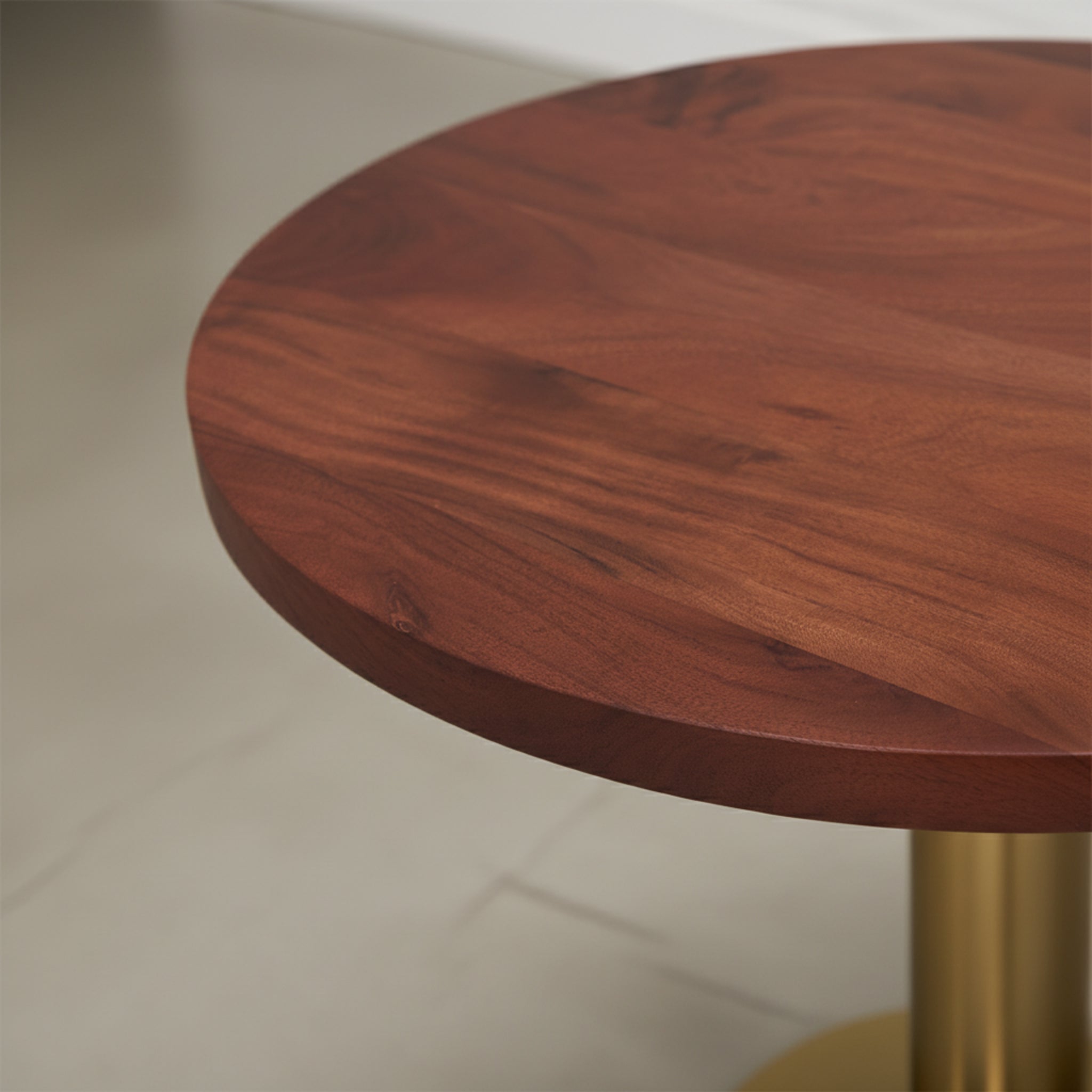 Ally Metal With Wooden Top Side Table For Indoor, Outdoor, Home And Office, Gold