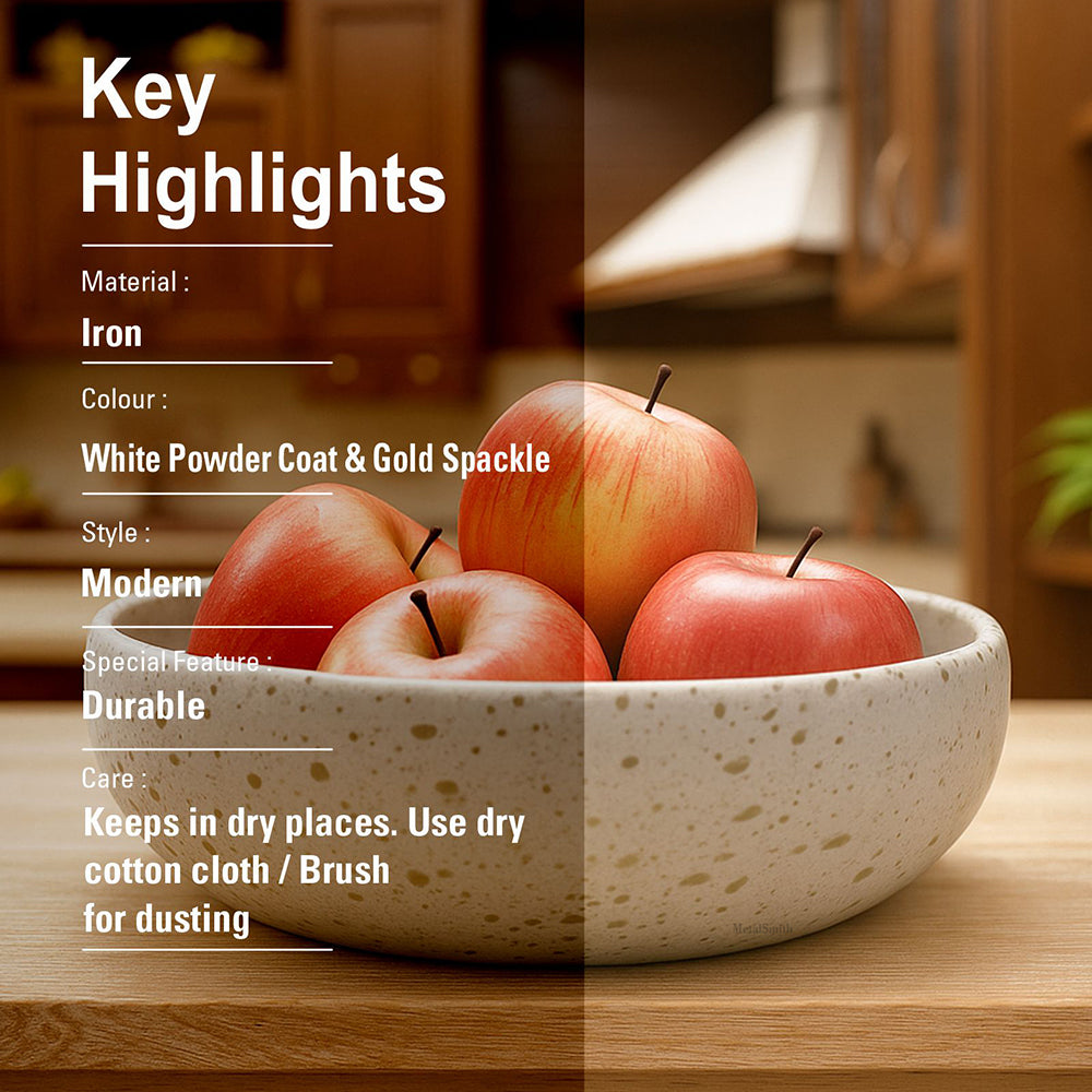 Metal Multipurpose Serving And Décor Bowl For Kitchen & Home Organizer for Fruits, Vegetables & Snacks Pack Of One