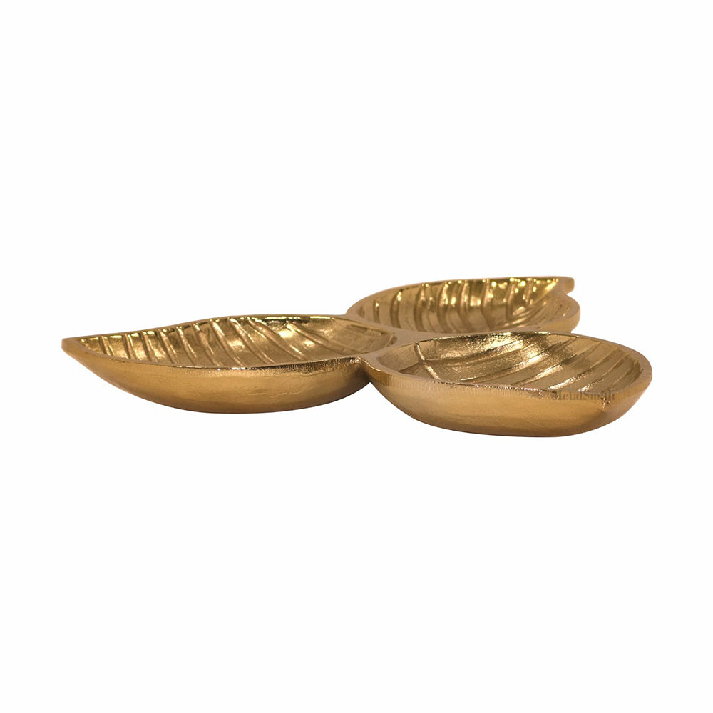 Gold Leaf Decorative Serving Tray Platter Decorative Tray for Center Table Centerpiece Platter Tray for Home Décor - Gold