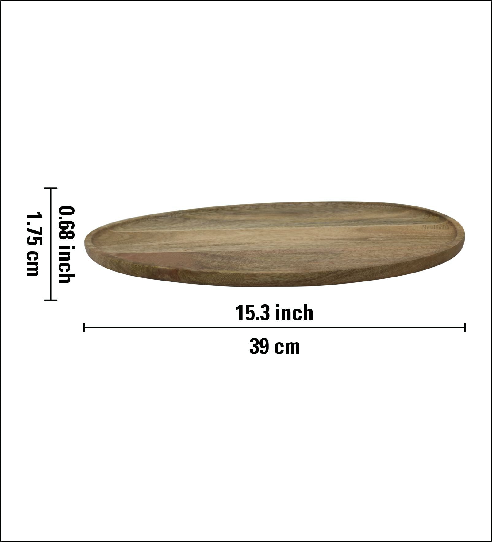 Metalsmith Elevated Oval Mango Wood Serving Platter for Kitchen