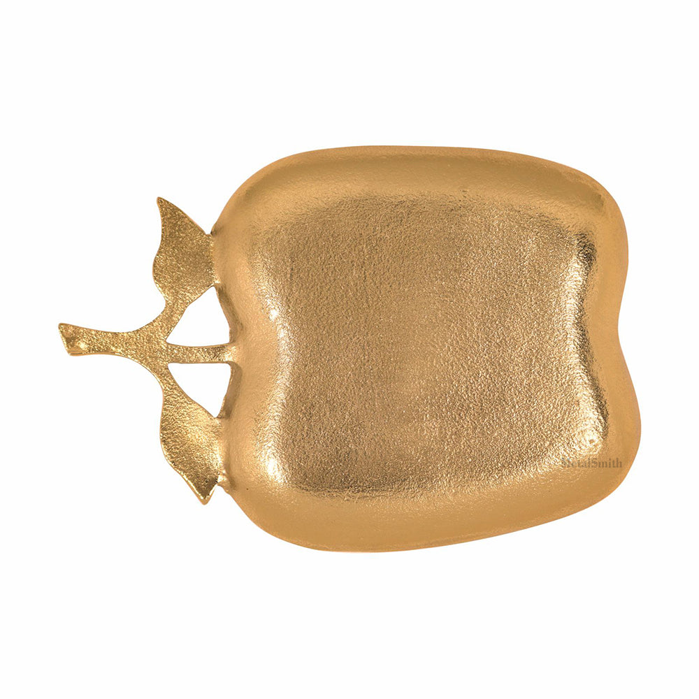 Gold Apple Shape Decorative Serving Tray Platter Decorative Tray for Center Table Centerpiece Platter Tray for Home Décor - Gold
