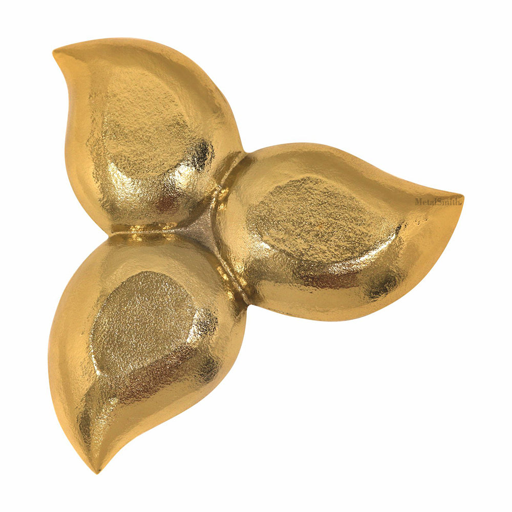 Gold Leaf Decorative Serving Tray Platter Decorative Tray for Center Table Centerpiece Platter Tray for Home Décor - Gold