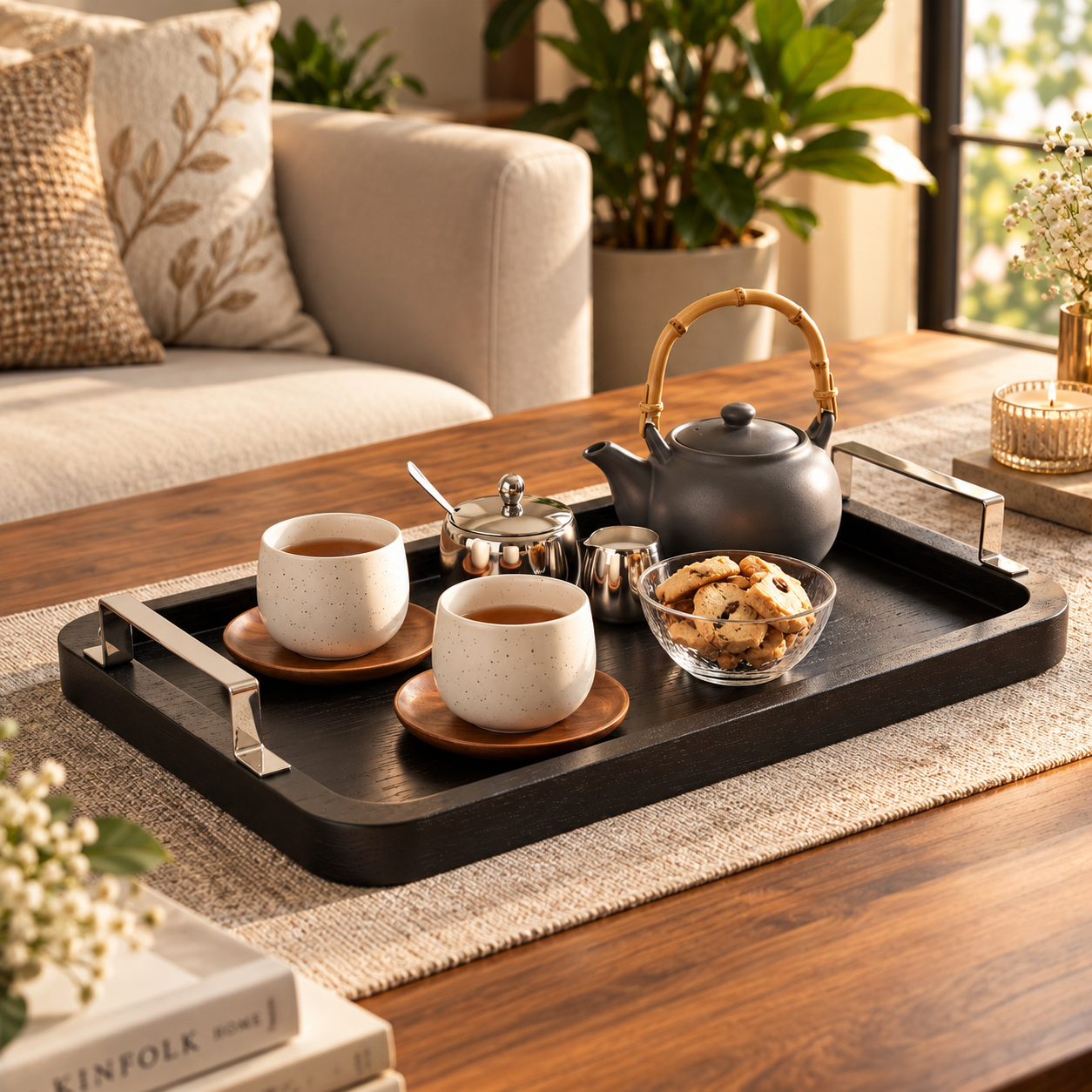 Stack Wooden Serving Tray - Black