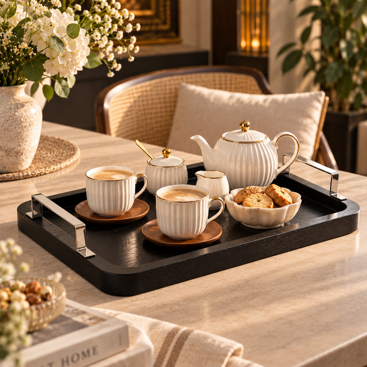 Stack Wooden Serving Tray - Black