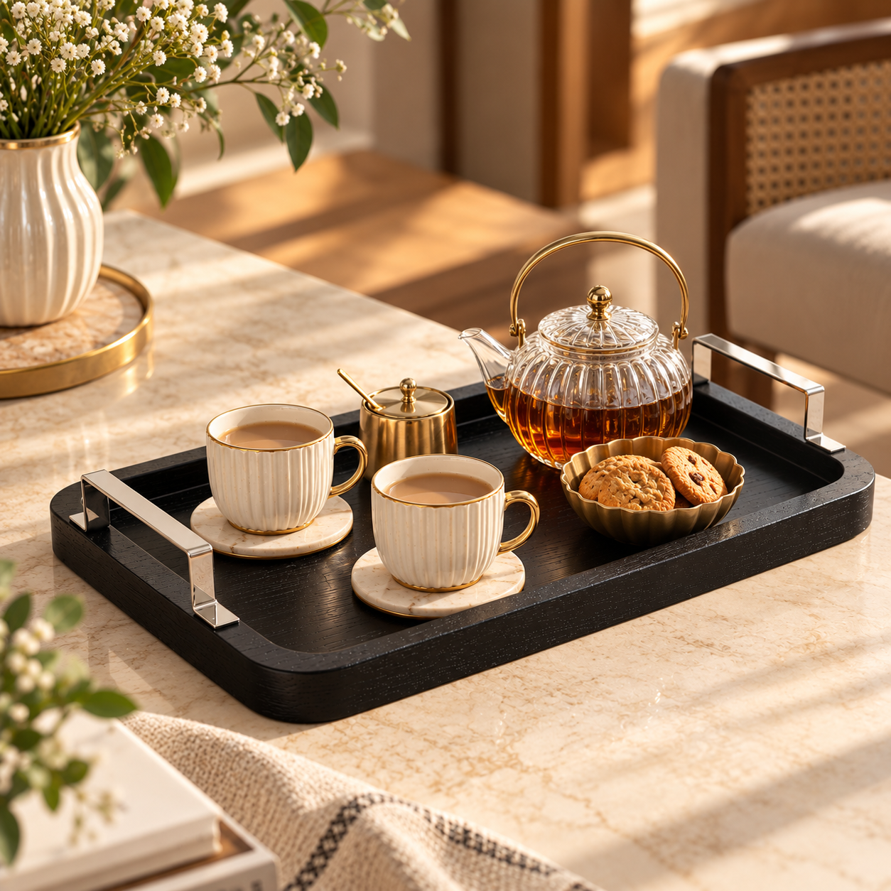 Stack Wooden Serving Tray - Black