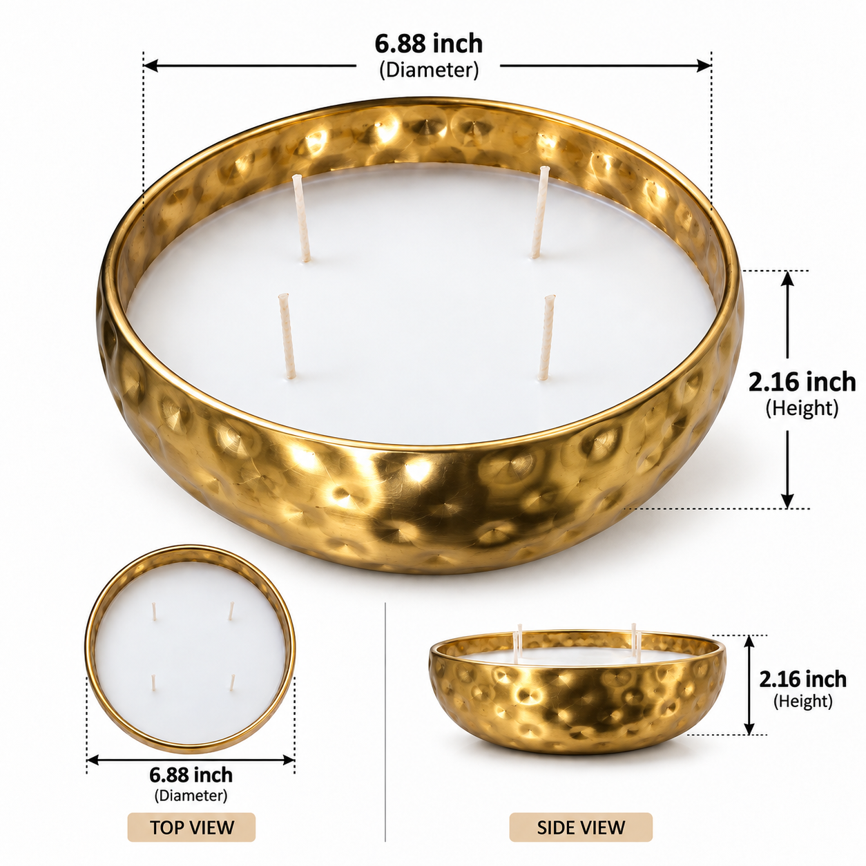 Aurelia Hammered Gold Wax Urli