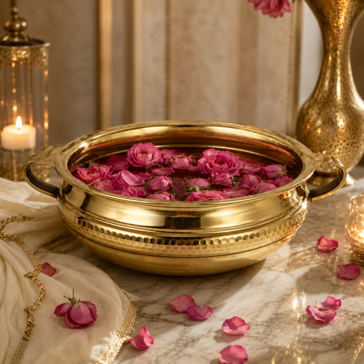 Aurelia Hammered Gold Metal Urli Bowl