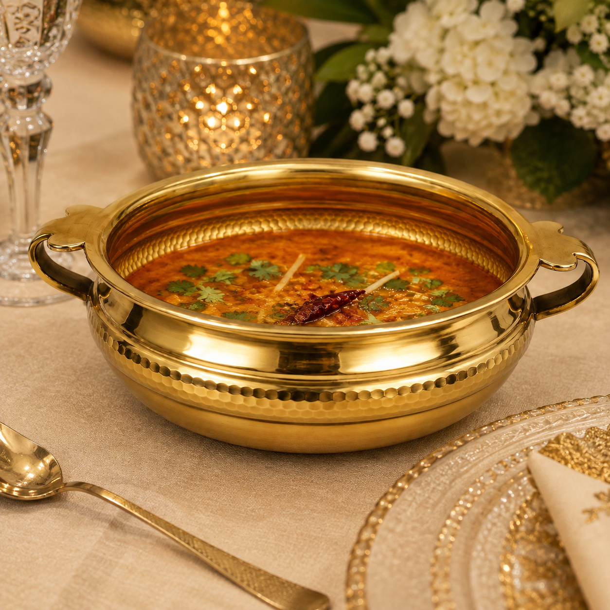Aurelia Hammered Gold Metal Urli Bowl