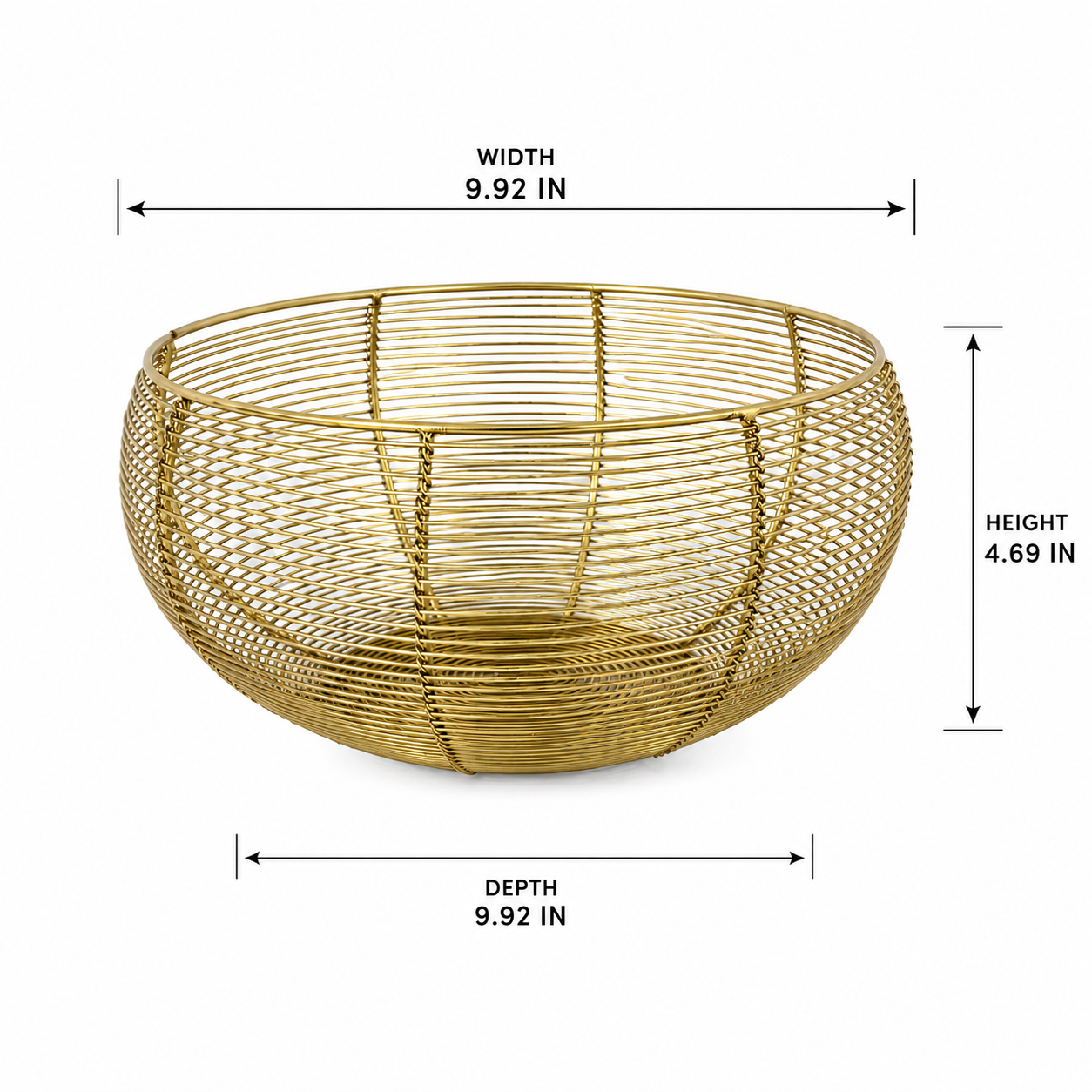 Gold Weave Wire Steel Basket