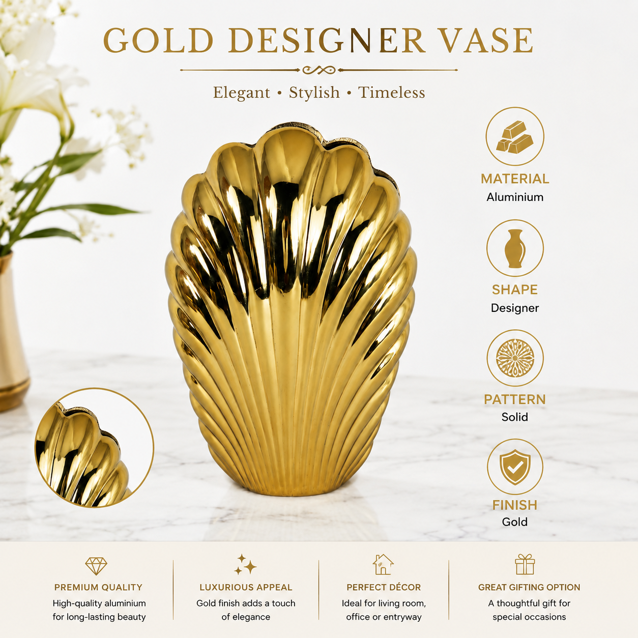Aurelia Shell Luxe Vase