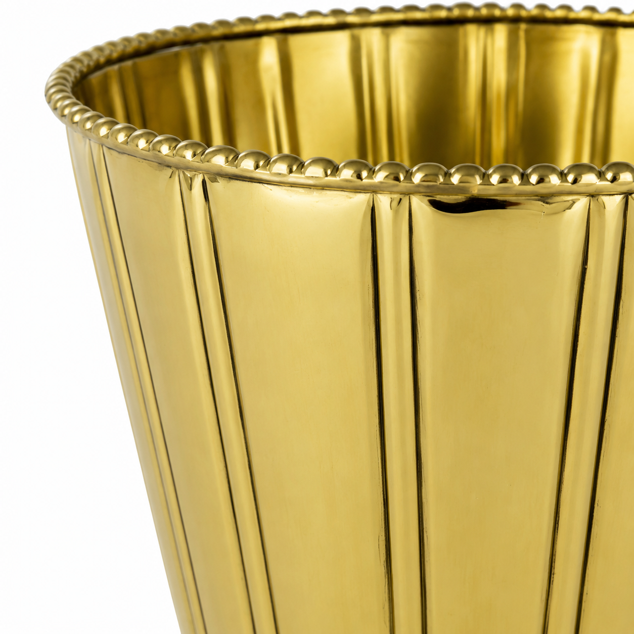 Fluted elegance Gold Vase