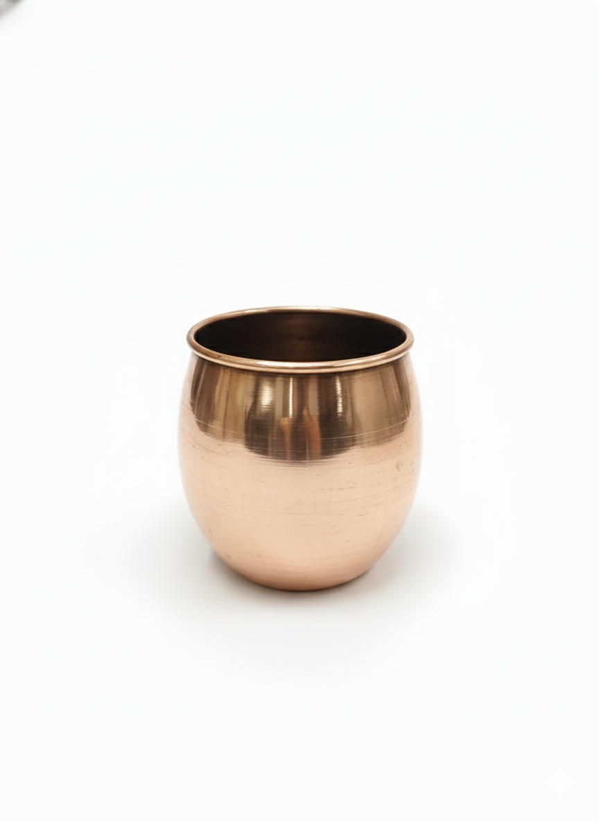 MetalSmith Solid Copper Drinking Glass | Traditional Health Benefits Pure Copper Water Glass for Ayurvedic Wellness (9.52 cm x 10.16 cm) 100% Solid Copper Drinking Cup with Pedestal Base