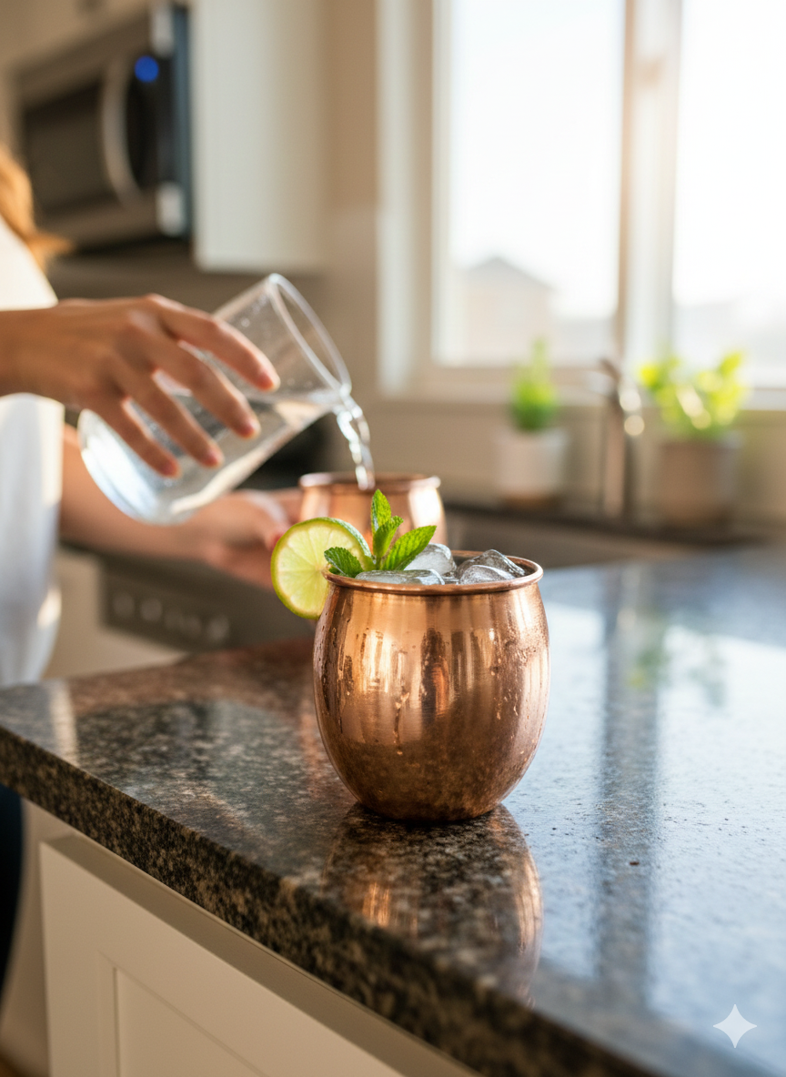 MetalSmith Solid Copper Drinking Glass | Traditional Health Benefits Pure Copper Water Glass for Ayurvedic Wellness (9.52 cm x 10.16 cm) 100% Solid Copper Drinking Cup with Pedestal Base