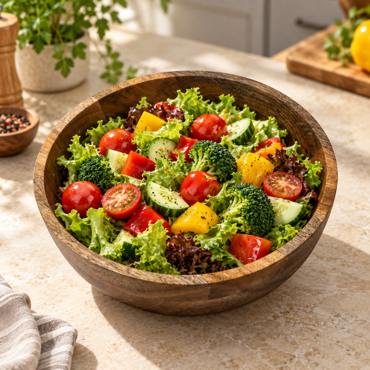 Quirk Wooden Serving Bowl - Natural
