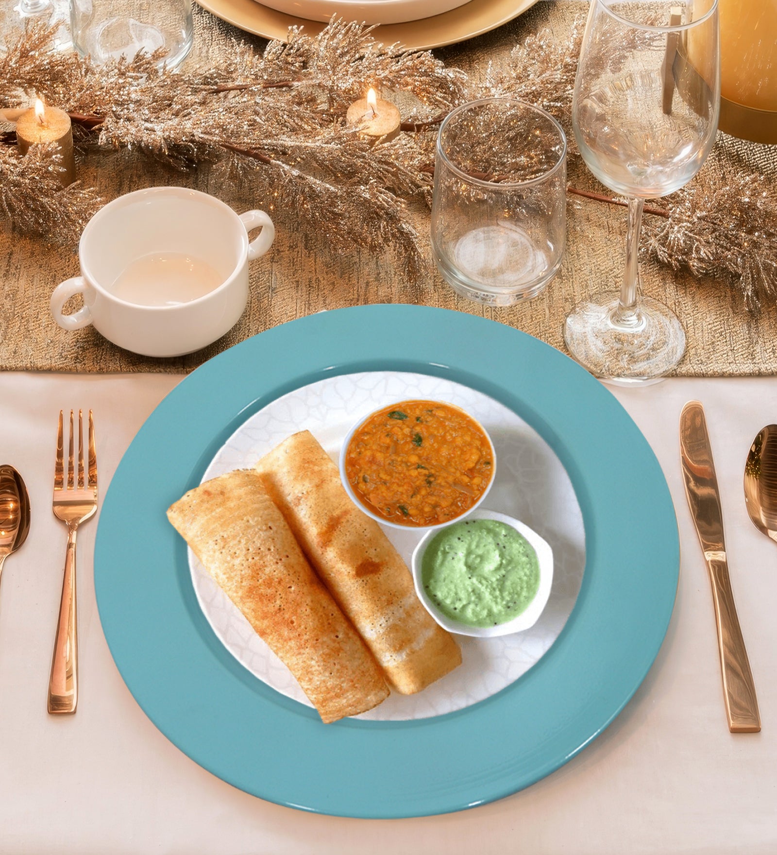 Metalsmith 13 Inch Round Decorative Serving Plate For Formal Occasions, Parties And Wedding Charger Plate (Pack of 4)