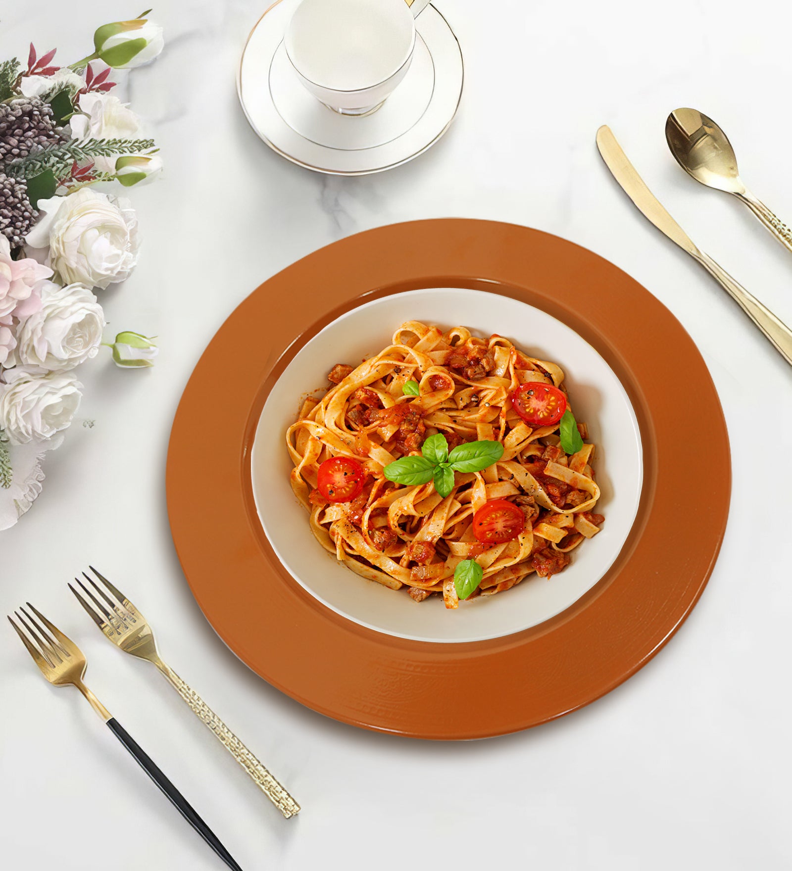 Metalsmith 13 Inch Round Decorative Serving Plate For Formal Occasions, Parties And Wedding Charger Plate (Pack of 4)