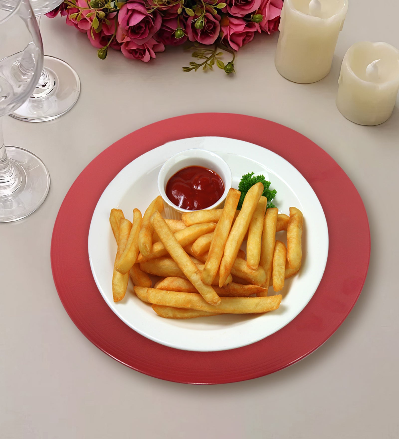 Metalsmith 13 Inch Round Decorative Serving Plate For Formal Occasions, Parties And Wedding Charger Plate (Pack of 4)