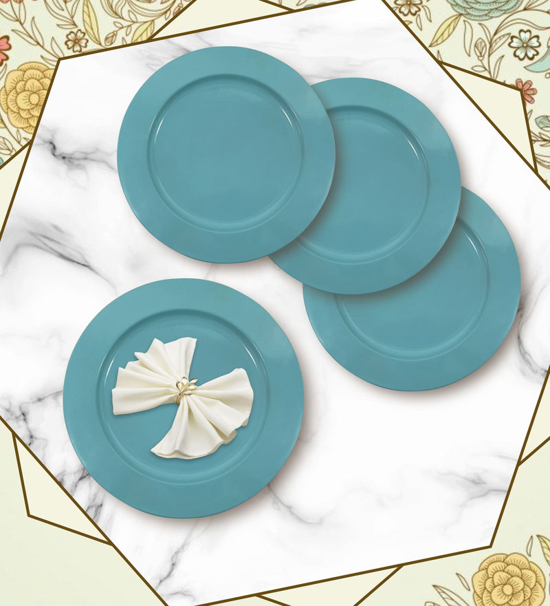 Metalsmith 13 Inch Round Decorative Serving Plate For Formal Occasions, Parties And Wedding Charger Plate (Pack of 4)