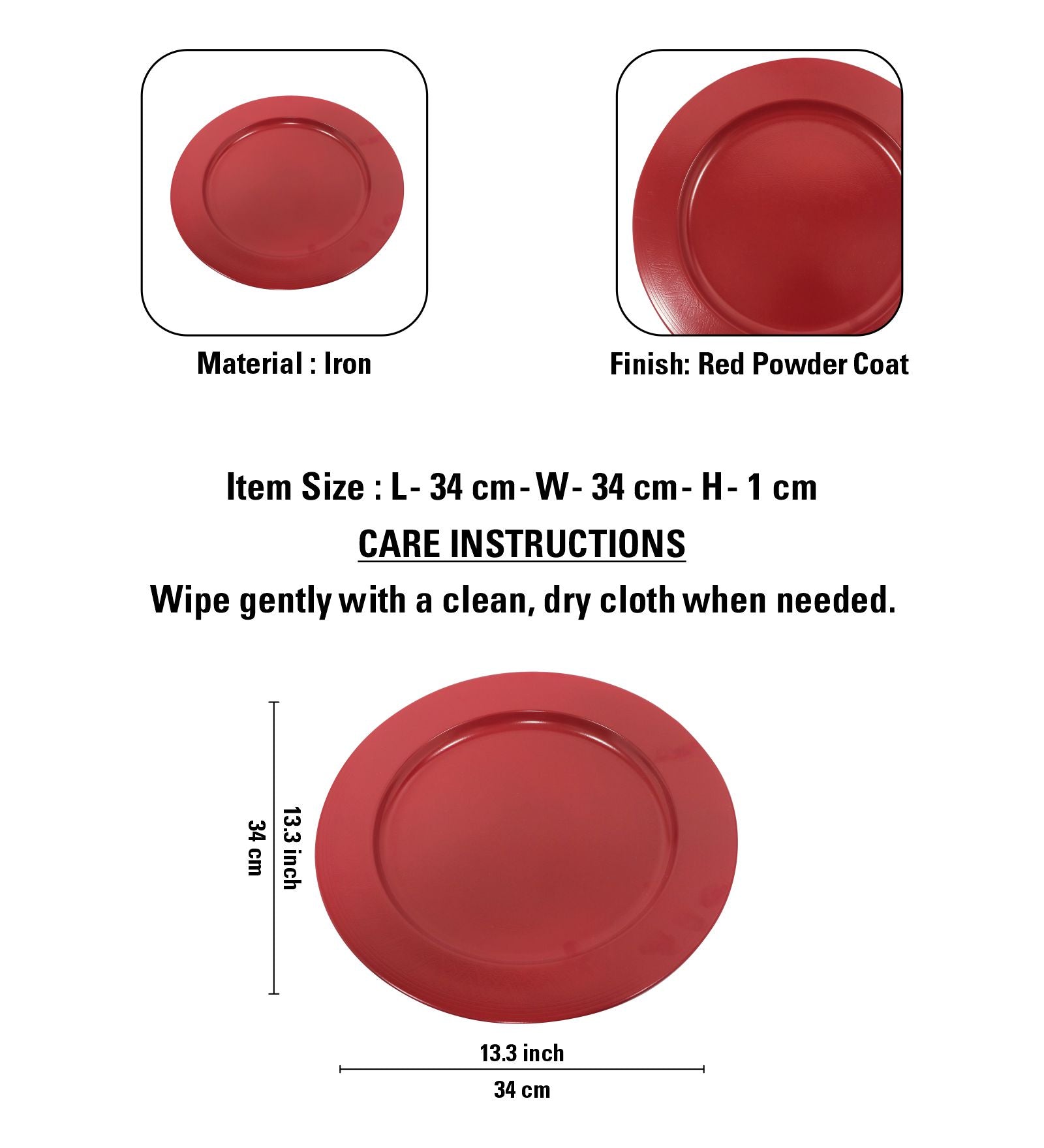 Metalsmith 13 Inch Round Decorative Serving Plate For Formal Occasions, Parties And Wedding Charger Plate (Pack of 4)