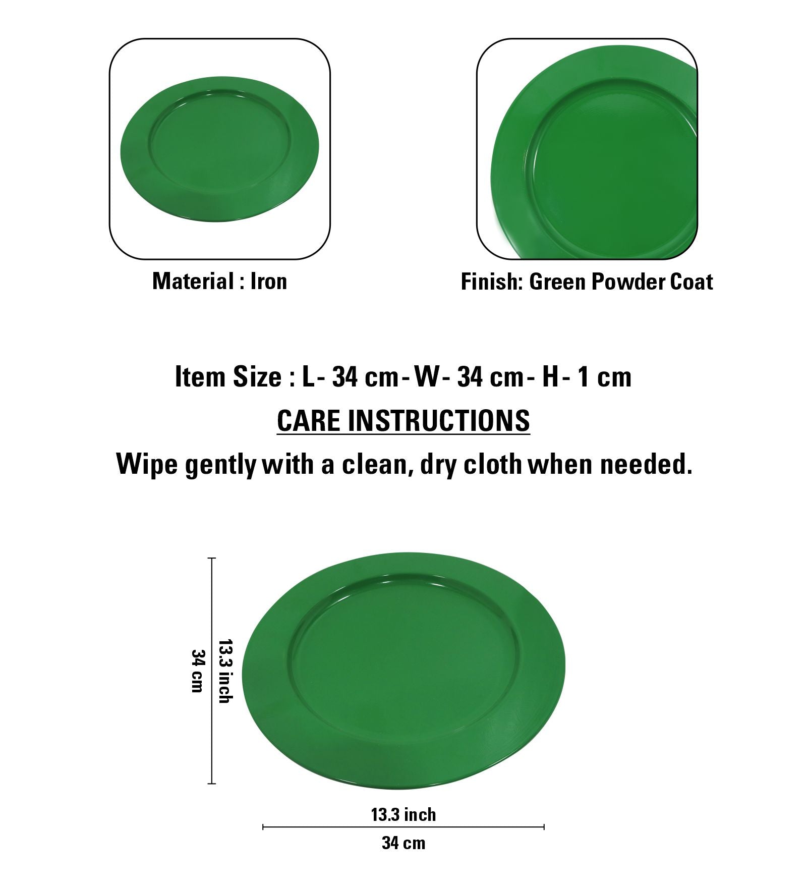 Metalsmith 13 Inch Round Decorative Serving Plate For Formal Occasions, Parties And Wedding Charger Plate (Pack of 4)