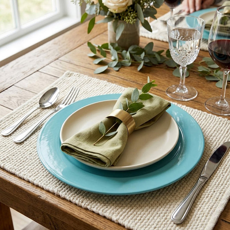 Metal Charger Plate, Set Of 4 - Blue