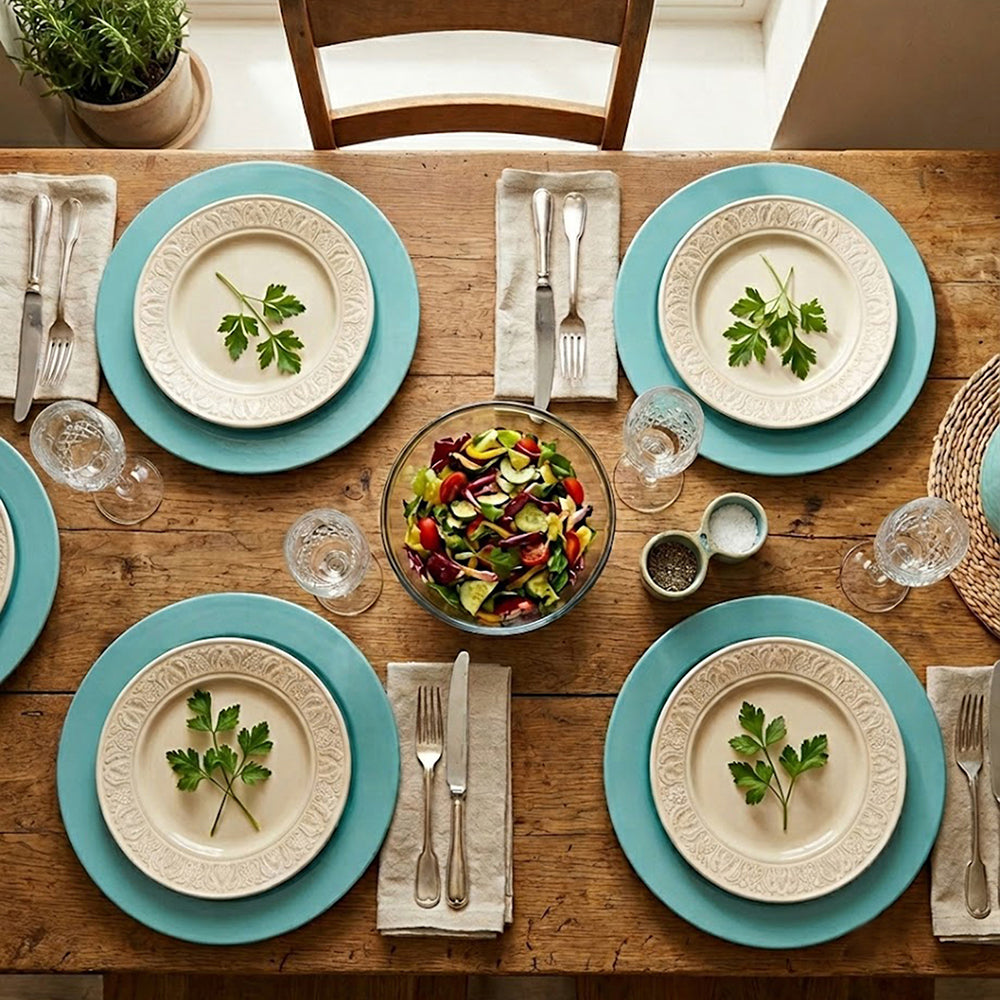 Metal Charger Plate, Set Of 4 - Blue