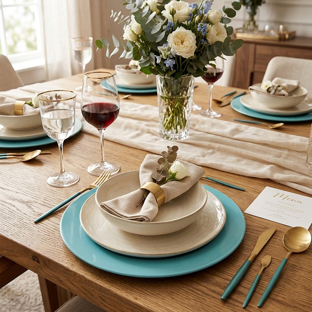 Metal Charger Plate, Set Of 4 - Blue