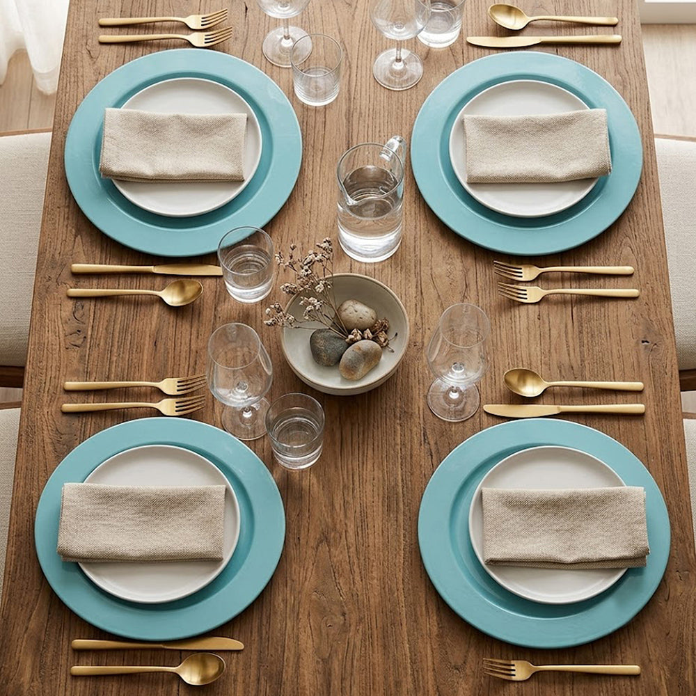 Metal Charger Plate, Set Of 4 - Blue