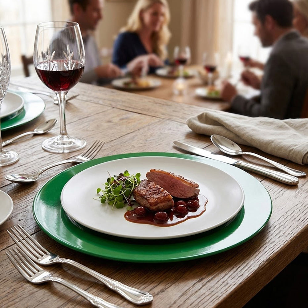 Metal Charger Plate, Set Of 4 - Green