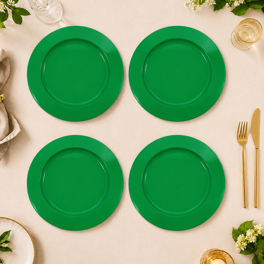 Metal Charger Plate, Set Of 4 - Green