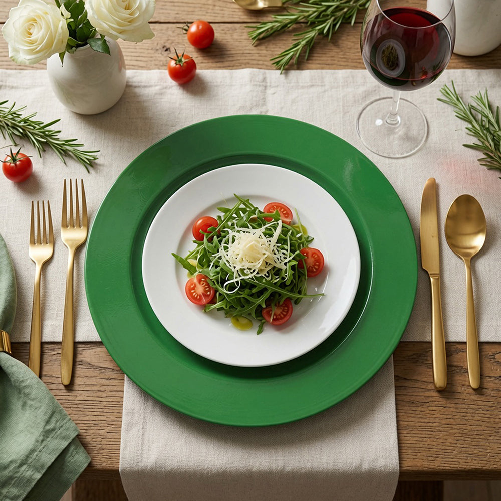 Metal Charger Plate, Set Of 4 - Green