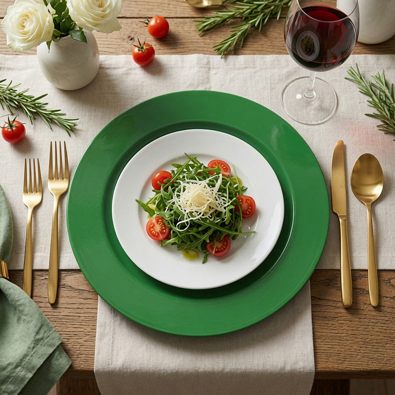 Metal Charger Plate, Set Of 4 - Green