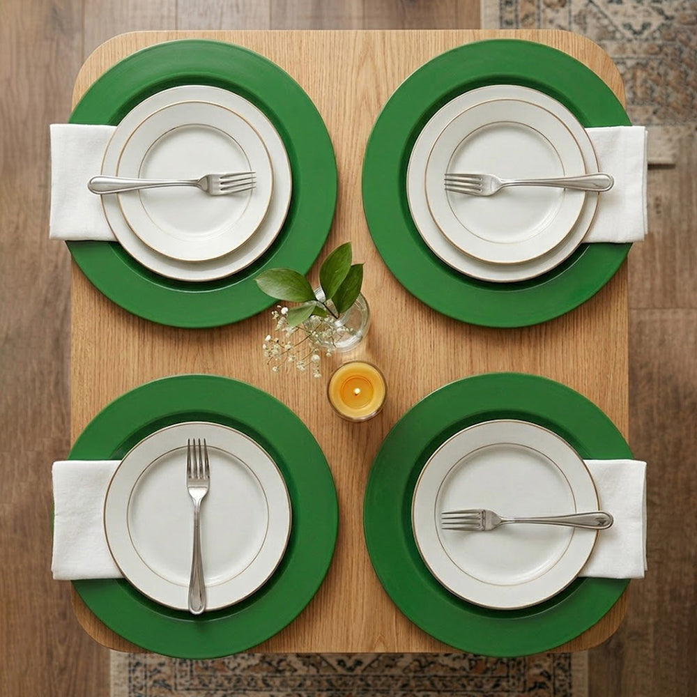 Metal Charger Plate, Set Of 4 - Green