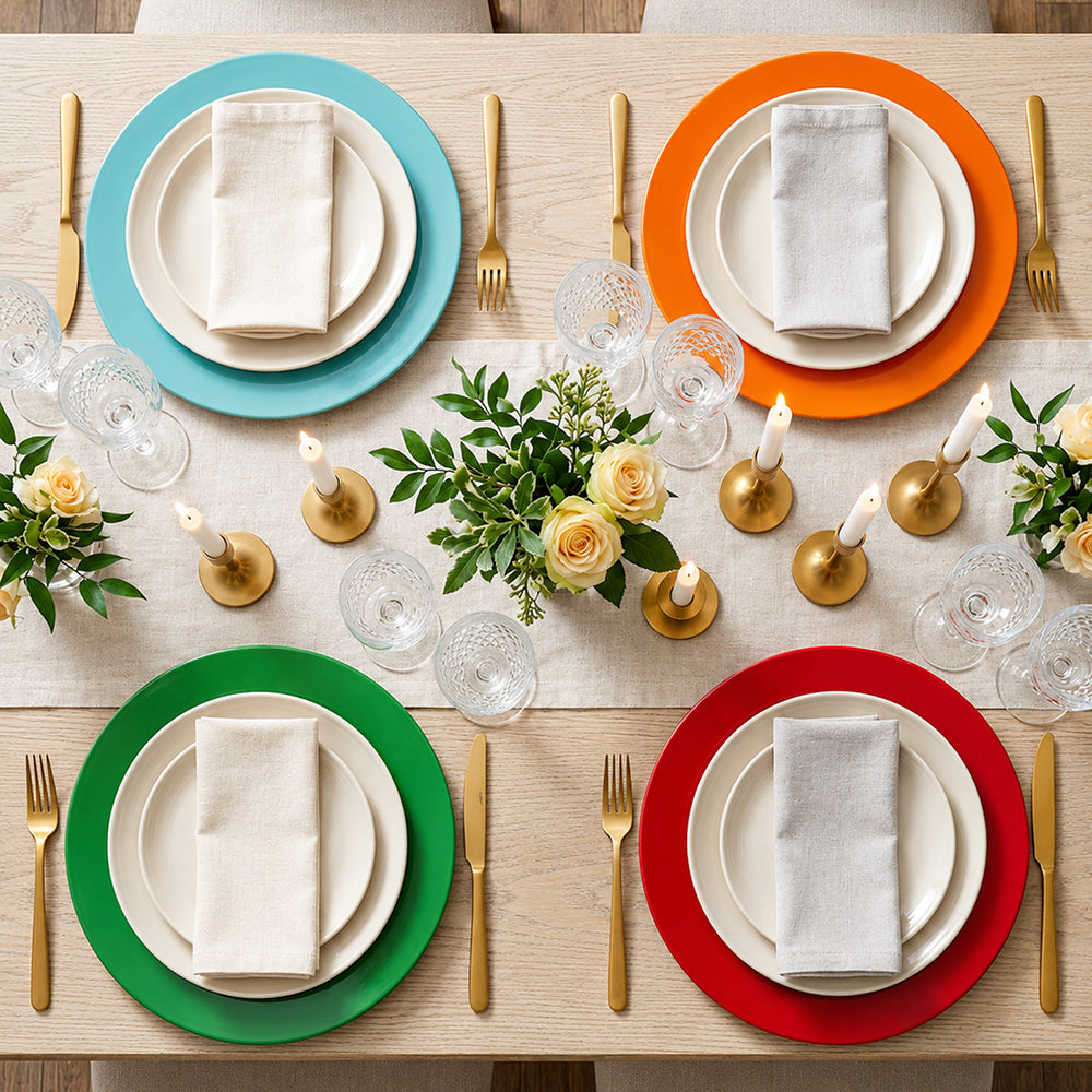 Metal Charger Plate, Set Of 4 - Multicolor