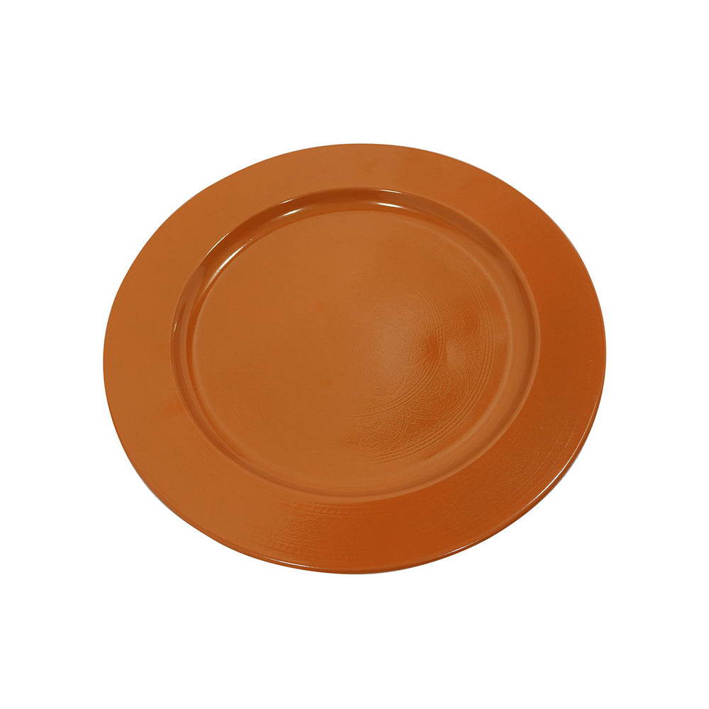 Metal Charger Plate, Set Of 4 - Orange