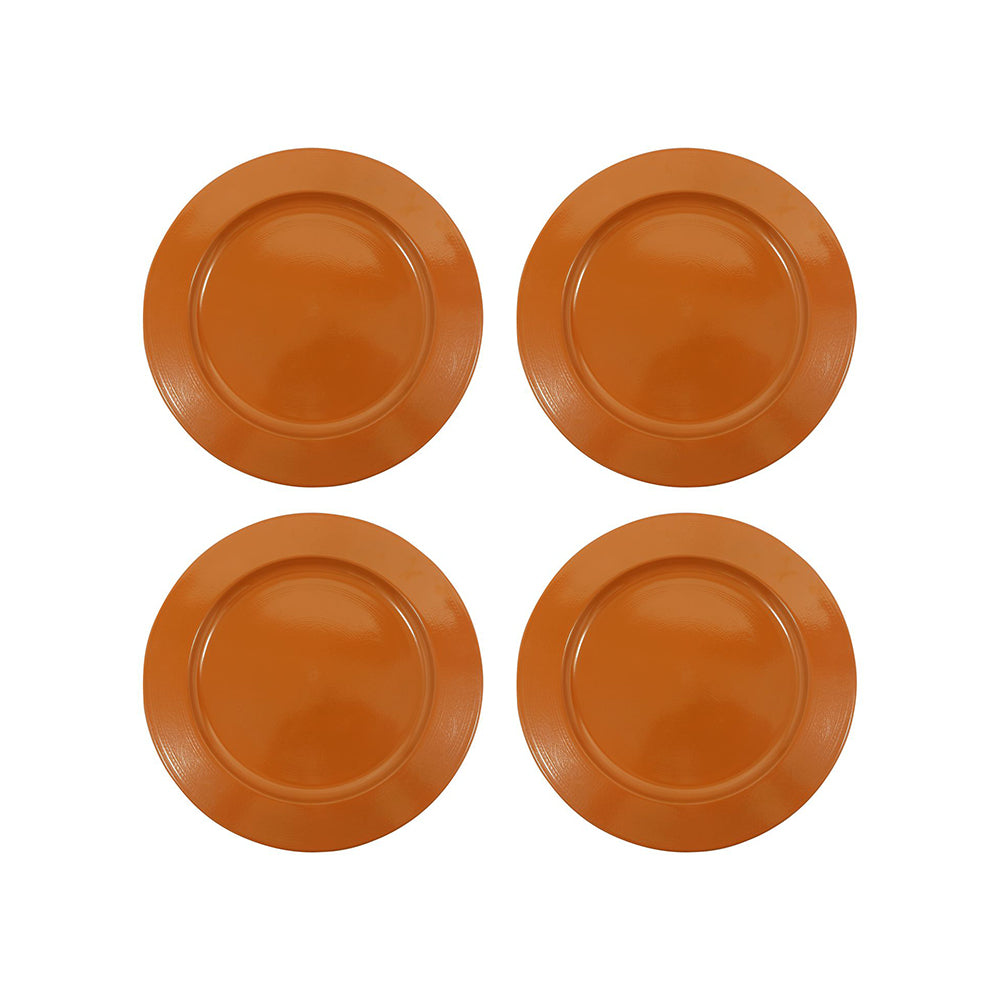 Metal Charger Plate, Set Of 4 - Orange