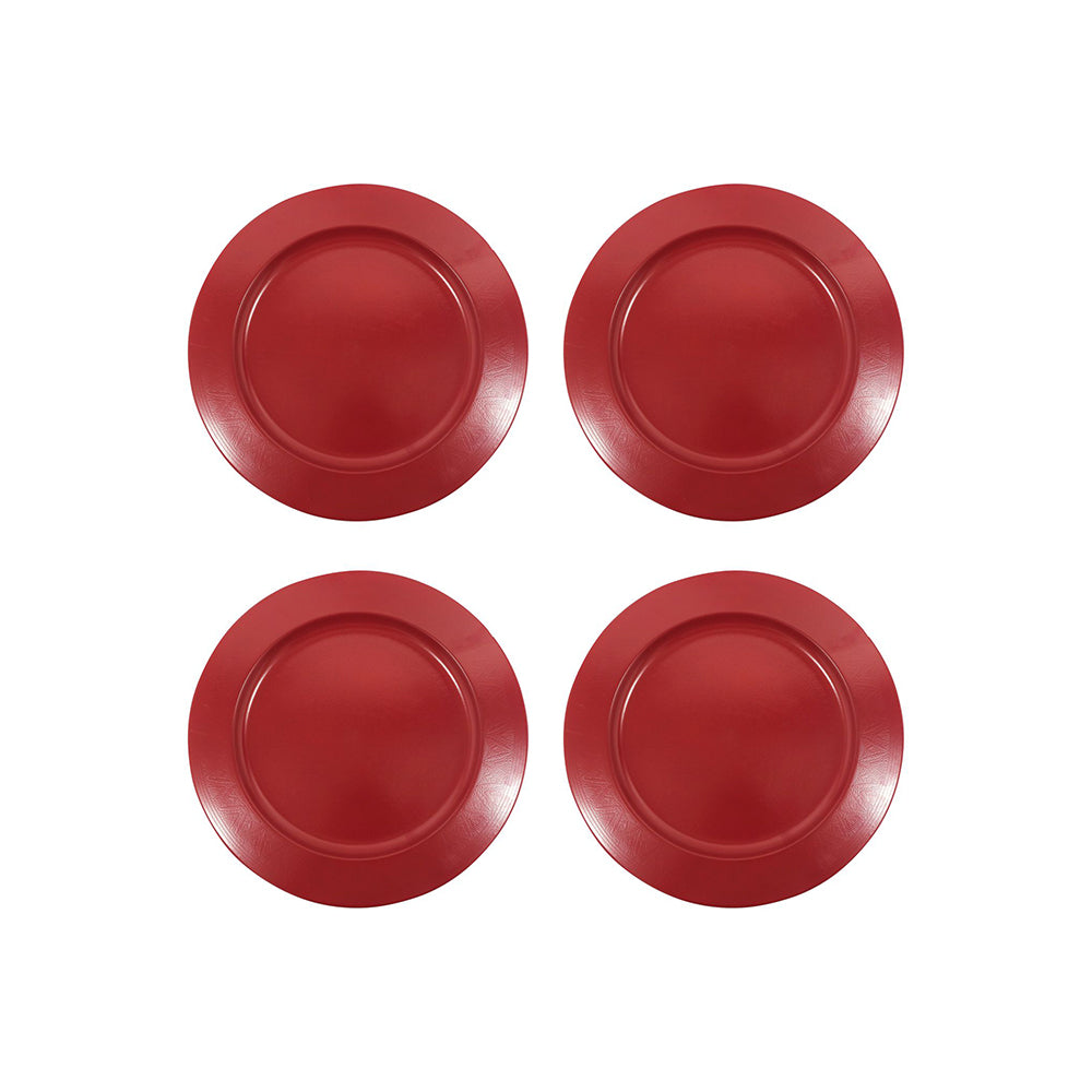 Metal Charger Plate, Set Of 4 - Red