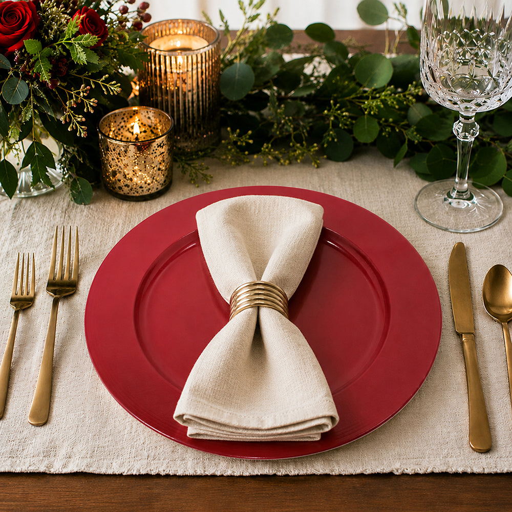 Metal Charger Plate, Set Of 4 - Red