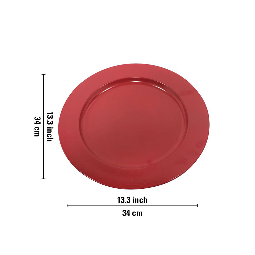 Metal Charger Plate, Set Of 4 - Red