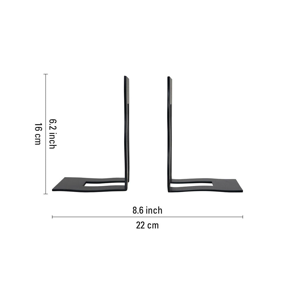 Wave Metal Bookend - Black