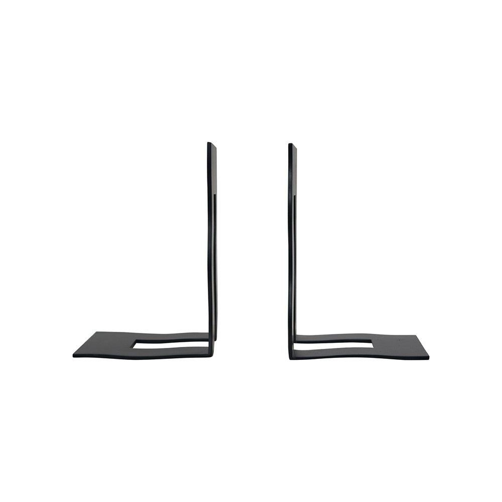 Wave Metal Bookend - Black