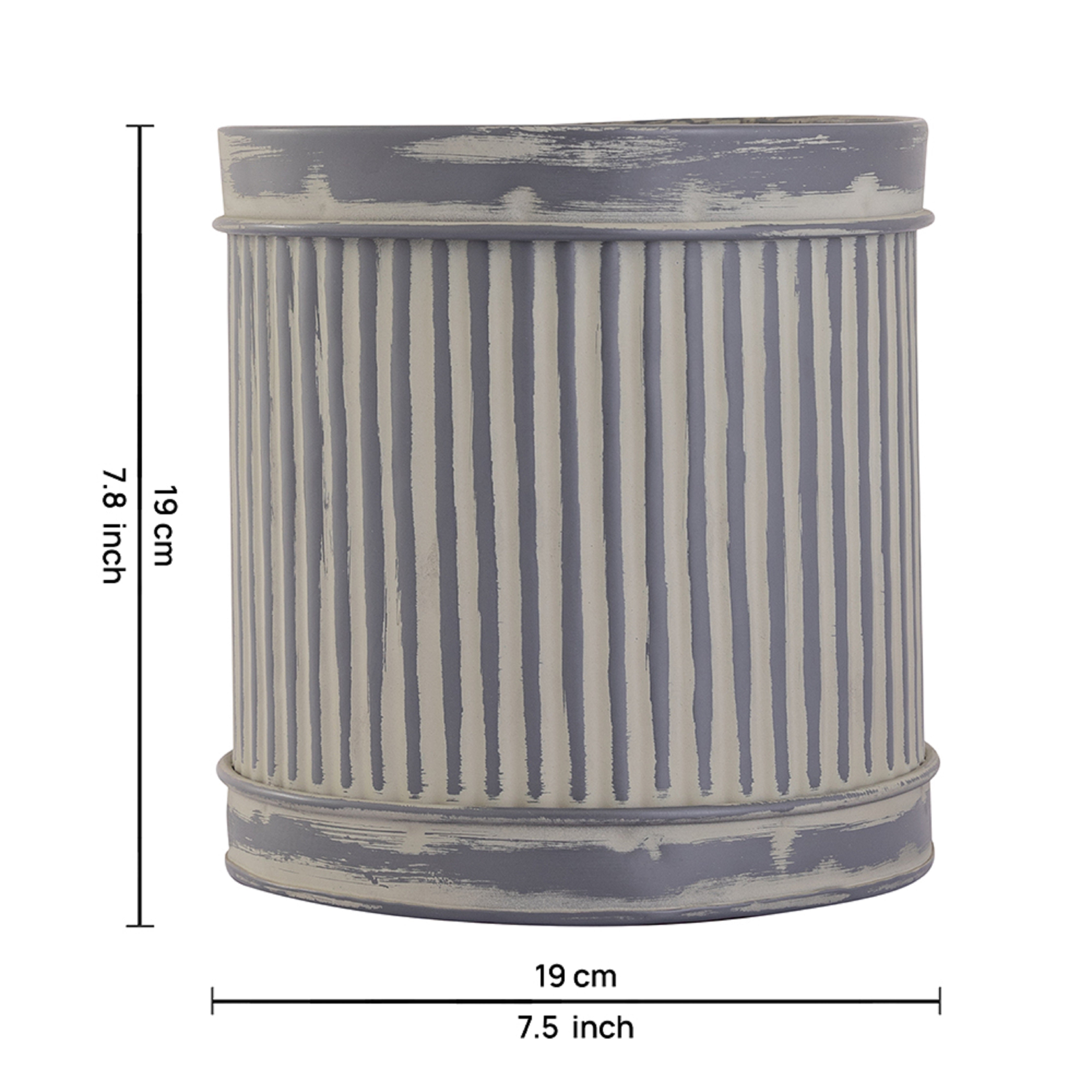 Grey Metal Table Planter For Indoor Plants And Flowers For Home And Office